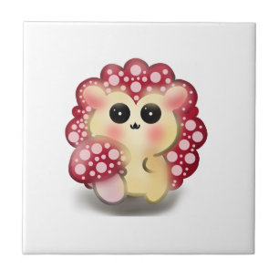 Arte Fofo de Cogumelo Vermelho Kawaiiouriço-Cachei