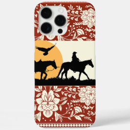 Arte Folclórica Floral de Cavalo Caubói Ocidental