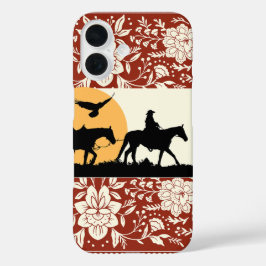 Arte Folclórica Floral de Cavalo Cowboy Western Rú
