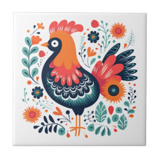 Arte Folclórica Perky Rooster Escandinávia