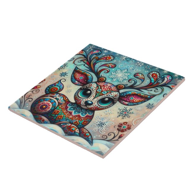 Arte Foliar de Natal Whimsical Big Eyes (Lateral)