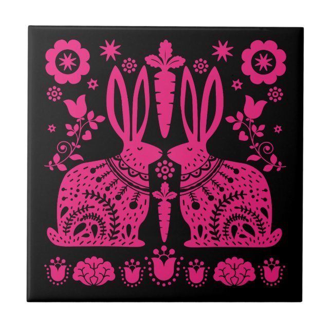 Arte Foliar Nórdica Escandinava do Coelho (Frente)