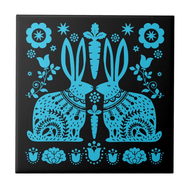 Arte Foliar Nórdica Escandinava do Coelho (Frente)