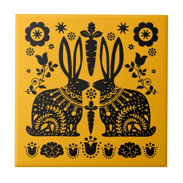 Arte Foliar Nórdica Escandinava do Coelho (Frente)