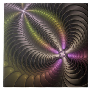 Arte Fractal 3D Colorida abstrato brilhante