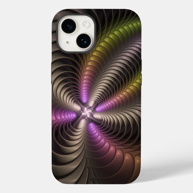 Arte Fractal 3D Colorida abstrato brilhante (Verso)