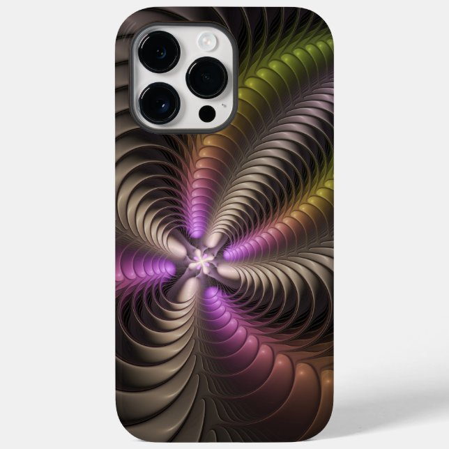 Arte Fractal 3D Colorida abstrato brilhante (Verso)