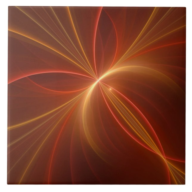 Arte fractal abstrata mística moderna cores quente (Frente)