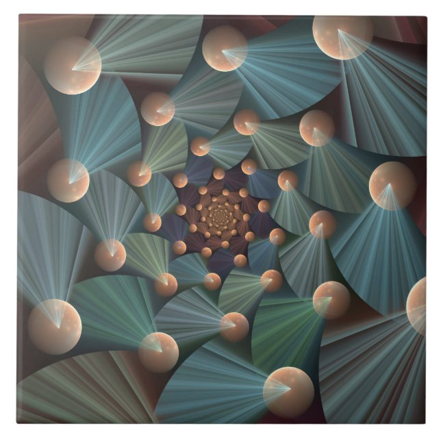 Arte Fractal abstrato com Azul De Chapa Marrom Pro (Frente)