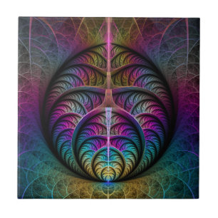 Arte Fractal Abstrato com Padrão Trippy