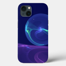 Arte Fractal Abstrato de Sonho Azul Luminoso