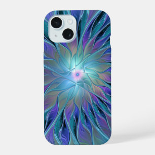 Arte Fractal Abstrato de Sonho Roxo Azul