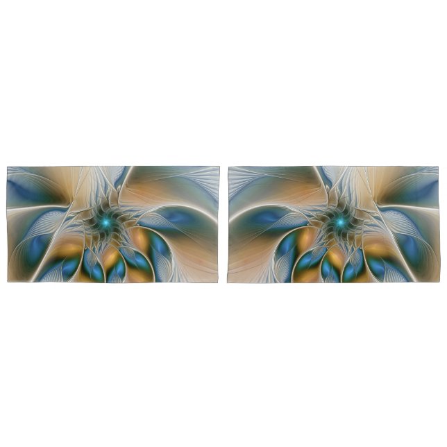 Arte Fractal, Abstrato Fantasia, Com Azul (Frente - conjunto)