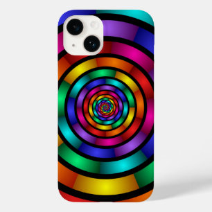 Arte Fractal Arredondada e Psicodélica Colorida Mo