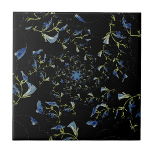 Arte fractal azul e preta
