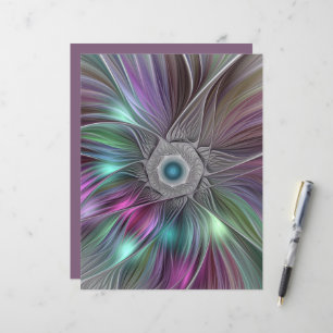 Arte Fractal Colorida de Abstrato de Flor Grande