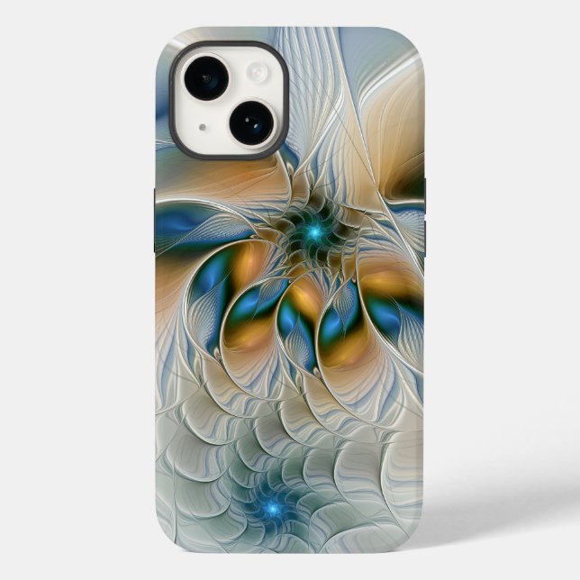 Arte fractal de fantasia abstrata e elevada com az (Verso)