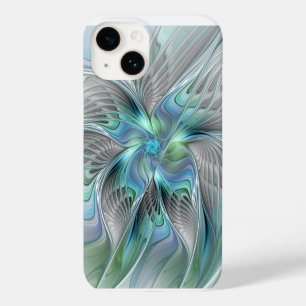 Arte fractal de fantasia de borboleta azul abstrat