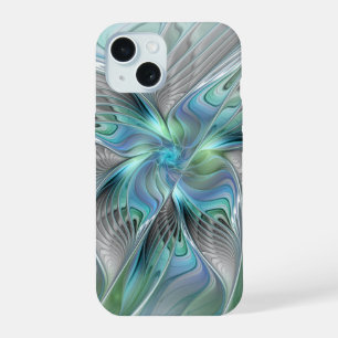 Arte fractal de fantasia de borboleta azul verde a