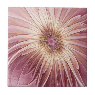 Arte fractal de flor abstrata e tons de Borgonha