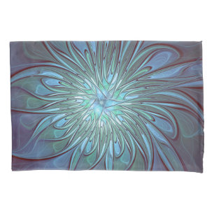 Arte fractal de flor azul moderna abstrata e trend