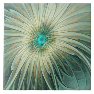 Arte fractal de flor de fantasia em verde sage abs