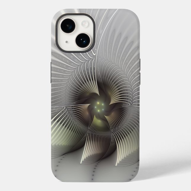 Arte Fractal de Forma 3D Abstrata Moderna (Verso)
