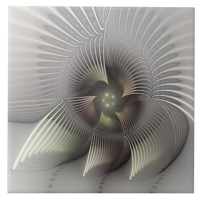 Arte Fractal de Forma 3D Abstrata Moderna (Frente)