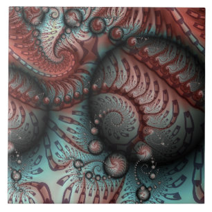 Arte fractal fantasia vívida abstrata marrom azul