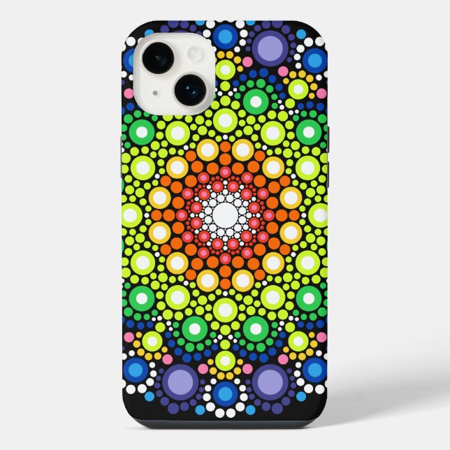Arte Fractal Floral Dotada Retro Mandala (Verso)