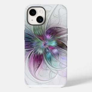 Arte fractal floral moderna e abstrata colorida