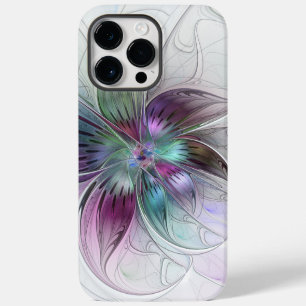 Arte fractal floral moderna e abstrata colorida