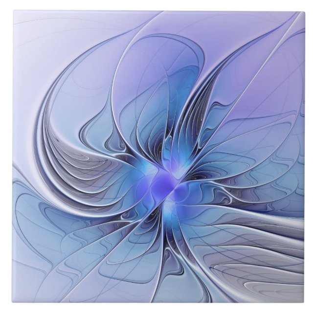 Arte fractal moderna abstrata azul lavanda (Frente)