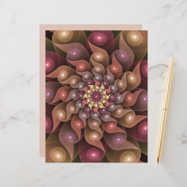 Arte Fractal Moderna Abstrato de Flor Shiny Surrea (Frente/Verso In Situ)