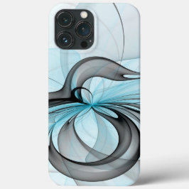 Arte Fractal Moderna Azul Cinza Antracito Abstrato