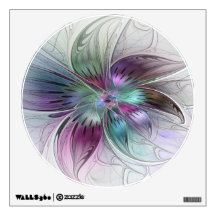 Arte Fractal Moderna Floral Colorida Abstrato