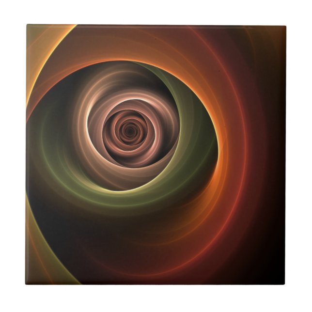 Arte fractal moderno em cores quentes abstratas em (Frente)