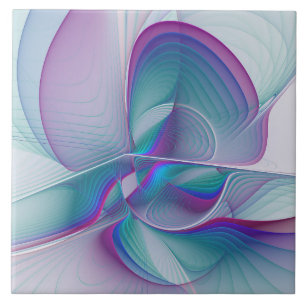 Arte Fractal Turquesa Azul Cor-de-Rosa Moderna