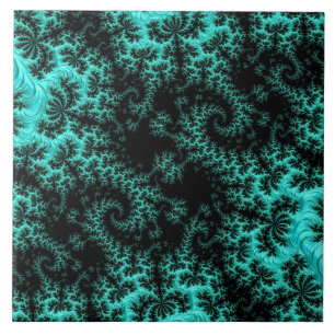 Arte Fractal Verde abstrato Preta