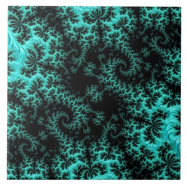 Arte Fractal Verde abstrato Preta (Frente)