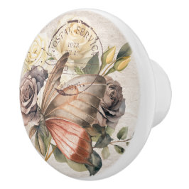 Arte francesa borboleta floral aquarela decorativa
