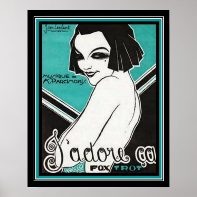 Arte Francesa Deco Fox Trot Impressão 16 x 20 (Frente)