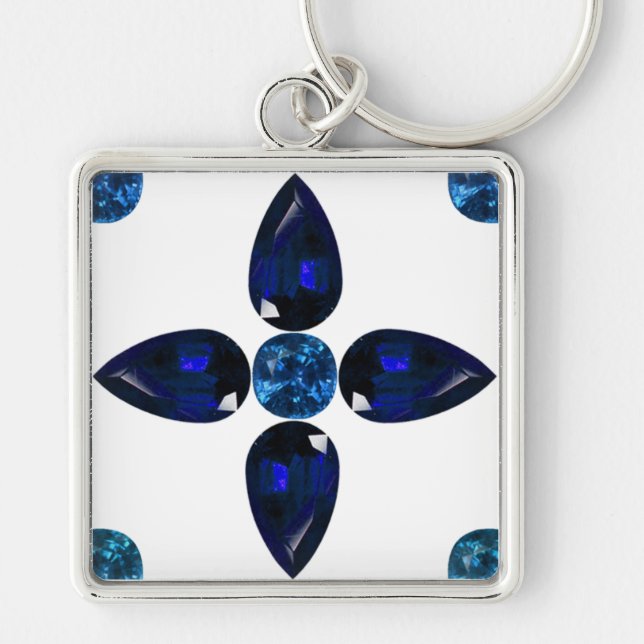 Arte Gemstone Sapphire, Chaveiro azul (Frente)