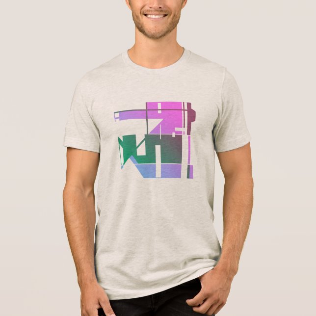 Arte Geométrica da Lavanda Verde Rosa, Pequena (Frente)