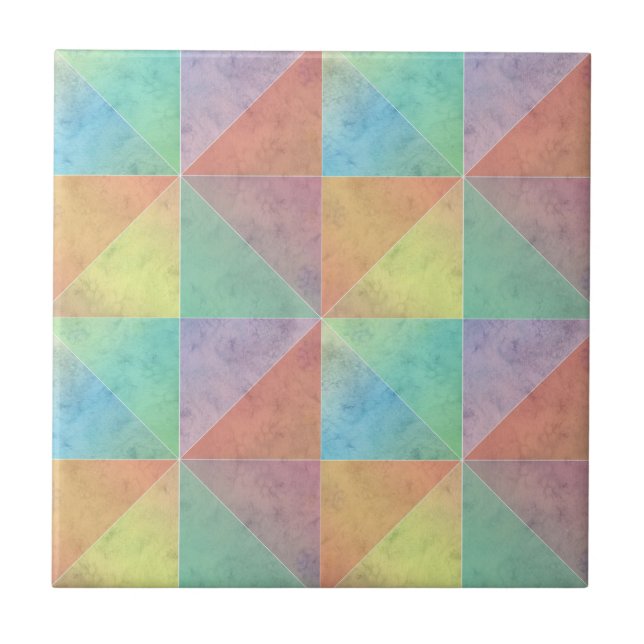 Arte Geométrica Divertida em Aquarela Triângulos (Frente)