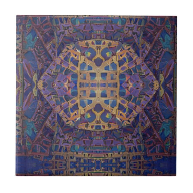 Arte geométrica do ouro vermelho-mosaico marroquin (Frente)