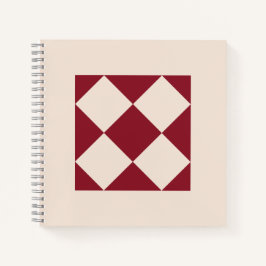 Arte Geométrica em Azulejo Vermelho Vinho Clássico