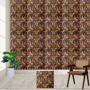 Arte Geométrica Étnica com Maroon African Tribal