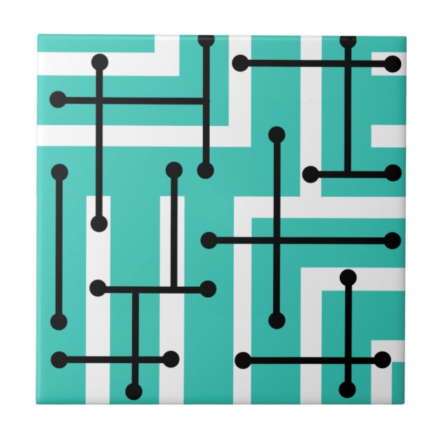 Arte Geométrica Maze Turquoise (Frente)