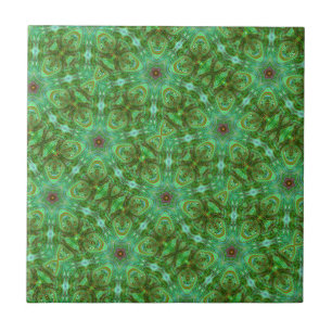 Arte Geométrica Moderna Verde Pavão